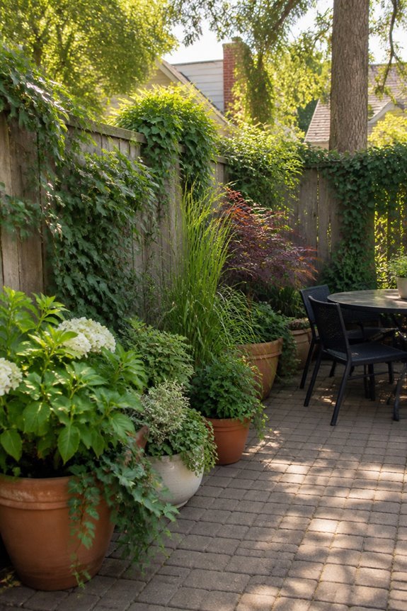 natural privacy with greenery