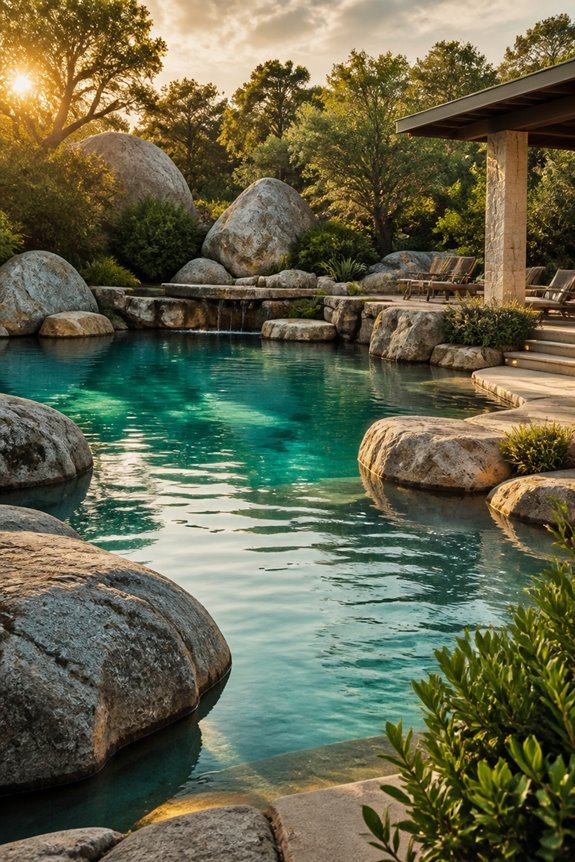 natural stone pool retreat
