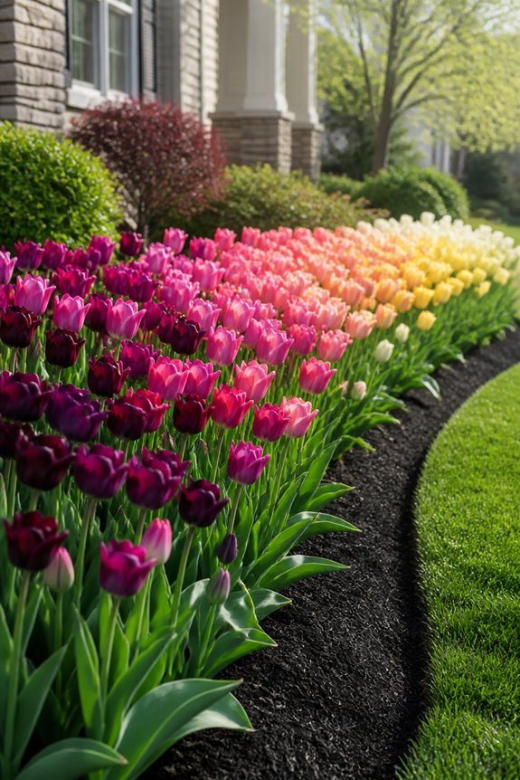 ombr gradient tulip beds