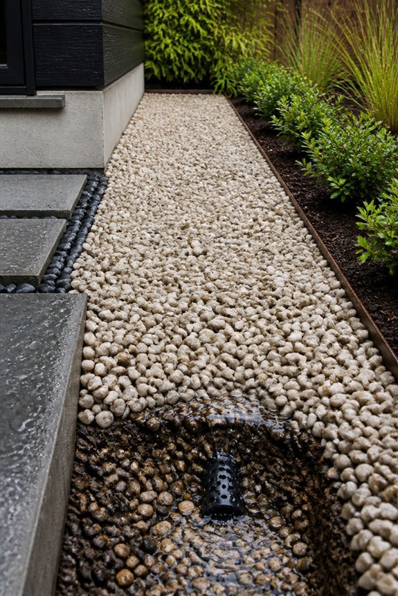 permeable drainage gravel system