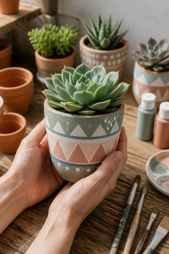 personalized painted terracotta pots