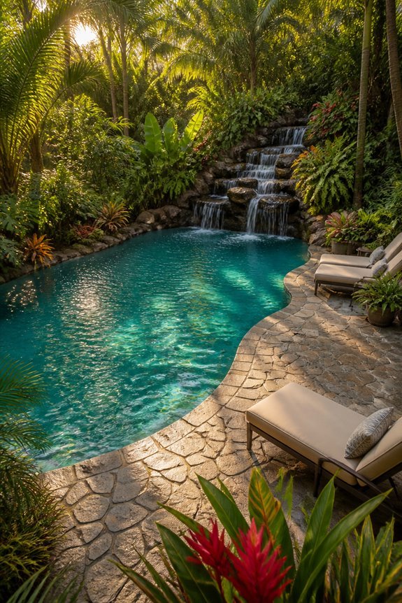 private escape with waterfalls