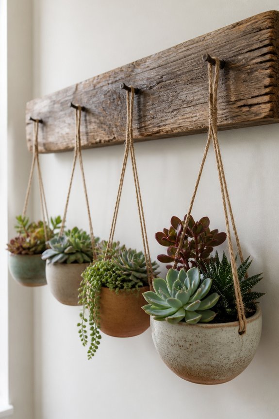 reclaimed wood succulent planters