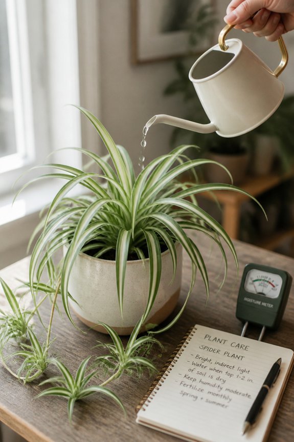 reduce winter spider plant watering