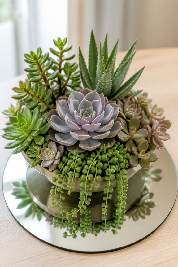 reflective succulents for depth