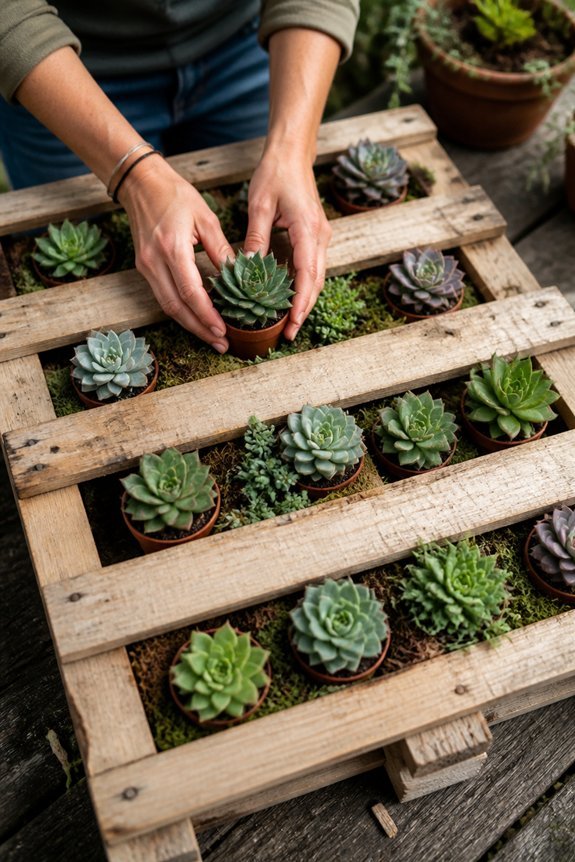 repurposed pallets for succulents