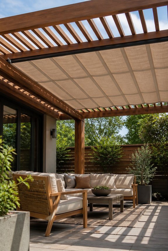 retractable shade covered pergolas