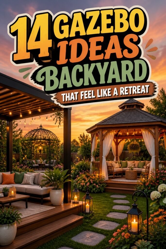 retreat style backyard gazebo ideas