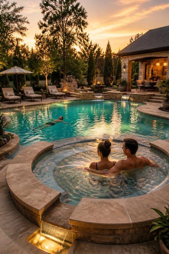 seamless integrated hot tub