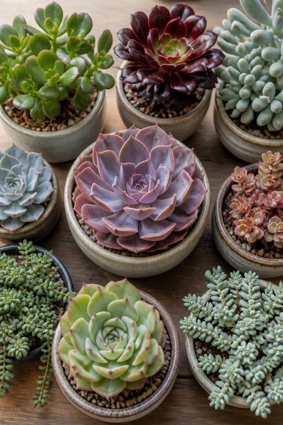 seasonal colorful succulent transitions