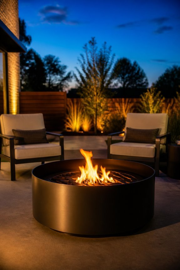 sleek easy modern firepits