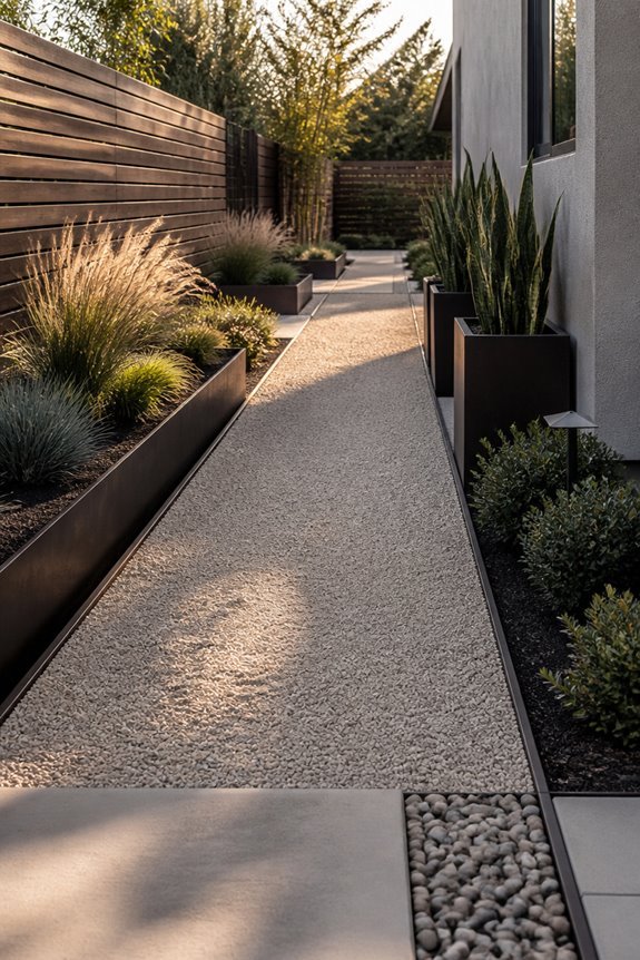 sleek gravel pathway design