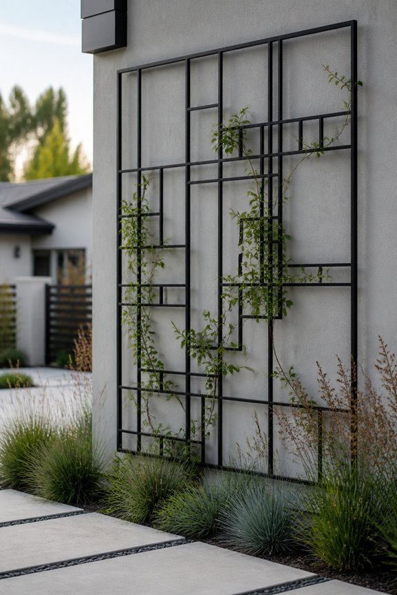 sleek metal trellises elevate