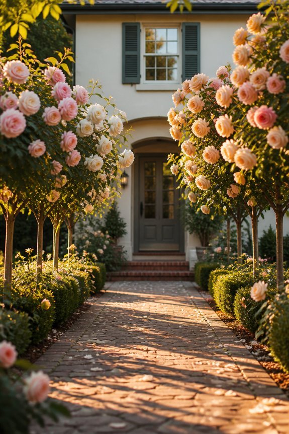 soft pastel rose trees