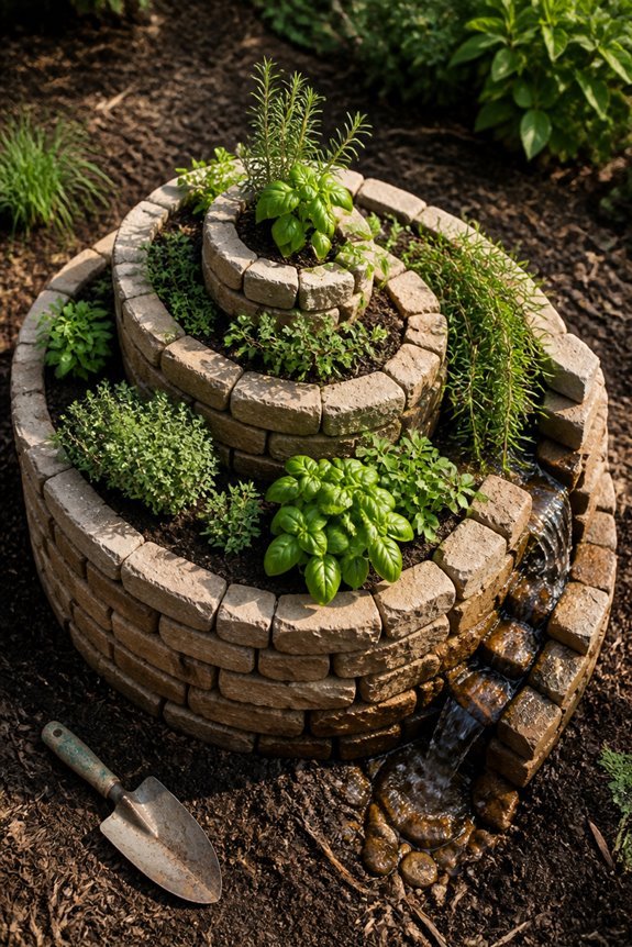 spiral herb tower construction