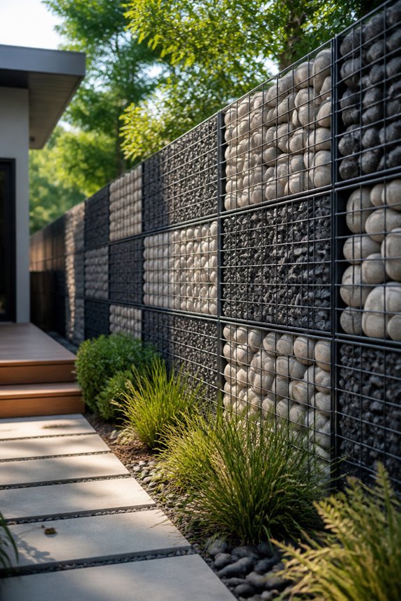 stylish durable stone filled fences