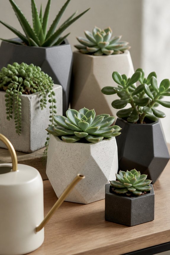 stylish geometric planter arrangements