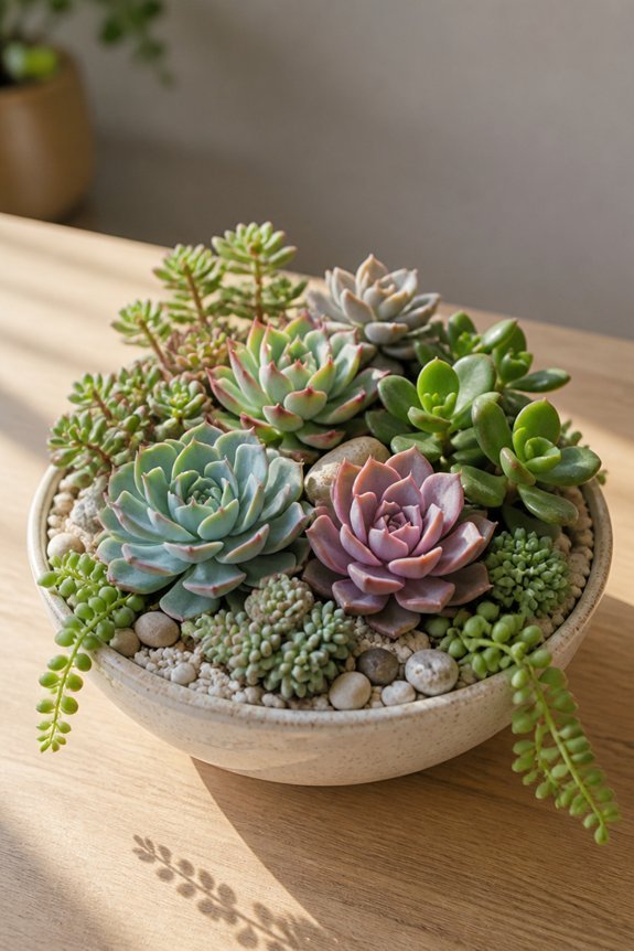 succulent arrangement in bowl