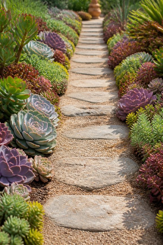 succulent pathway border planting