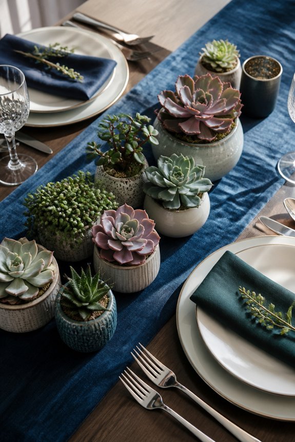 succulents and vibrant linens