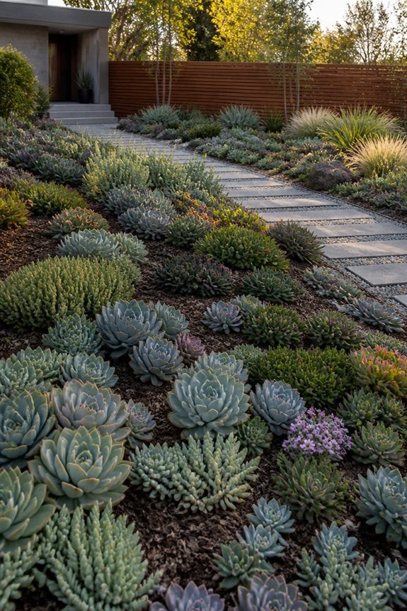 succulents replace traditional lawns