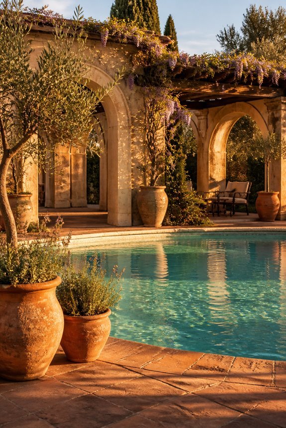 terracotta tiles and arches