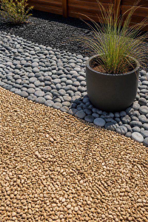 textured gravel garden design