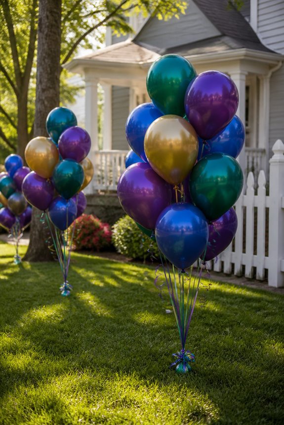 themed colorful balloon bouquets