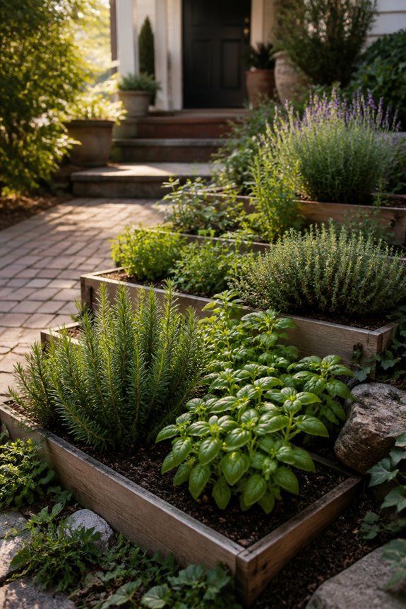 tiered herb planter arrangement