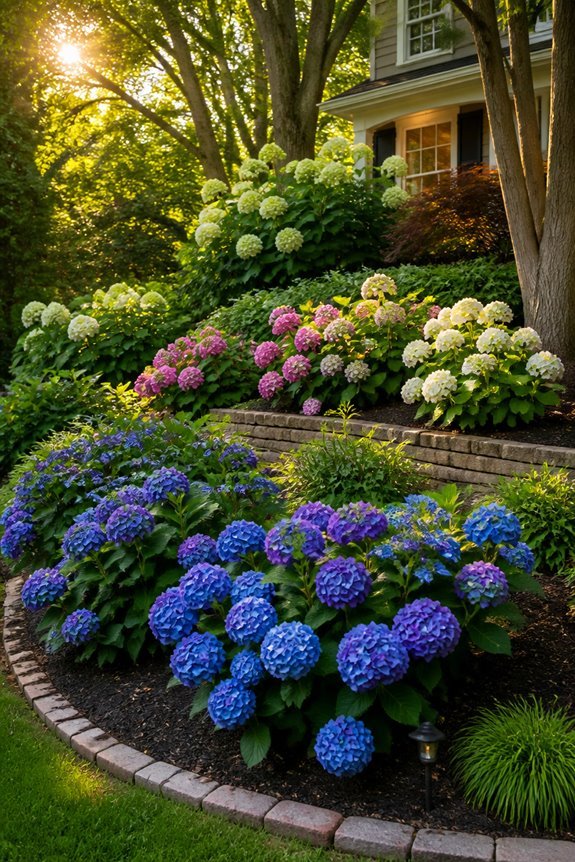 tiered hydrangea garden arrangement