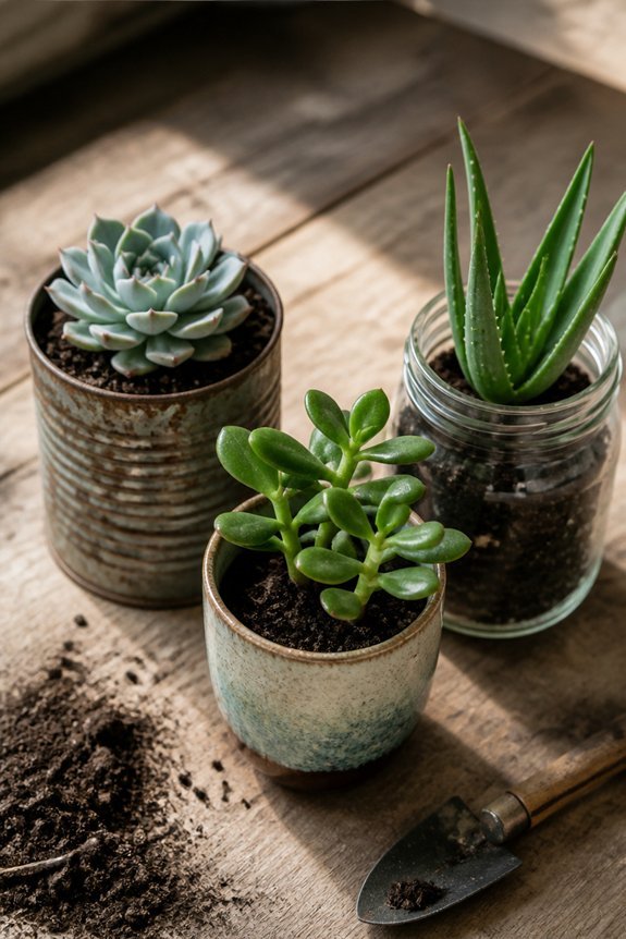 upcycle containers for succulents