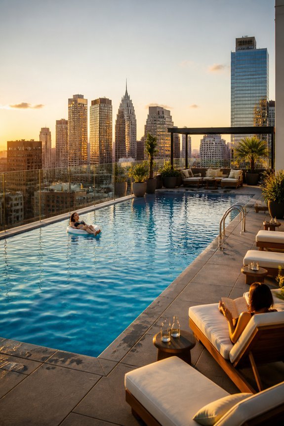 urban rooftop pool oasis