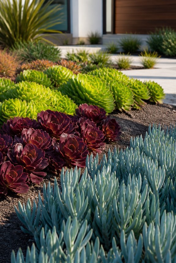 vibrant succulent color blocking ideas