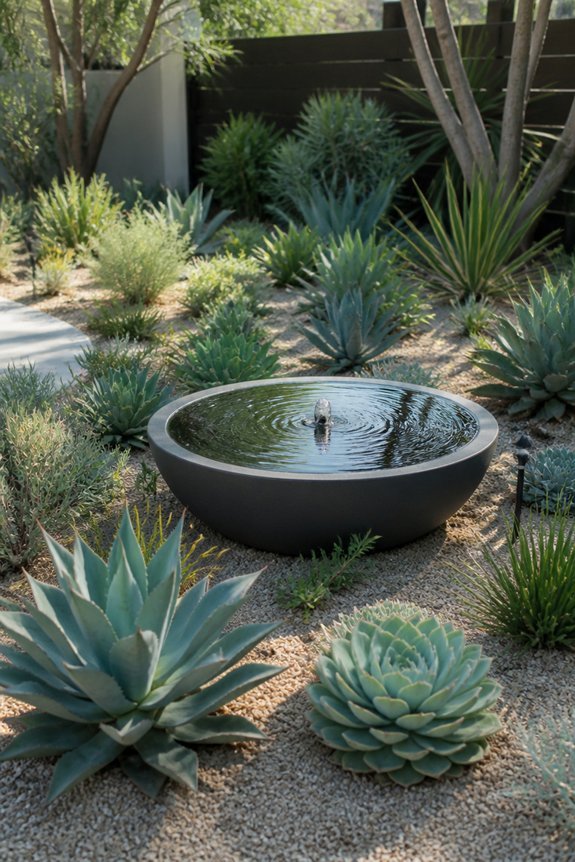 water features enhance drought gardens