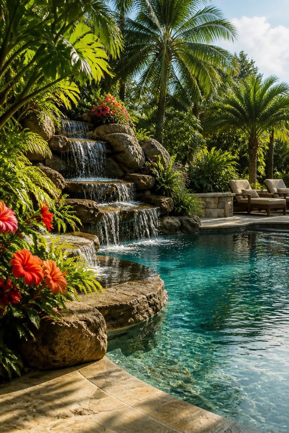 waterfall oasis backyard retreat