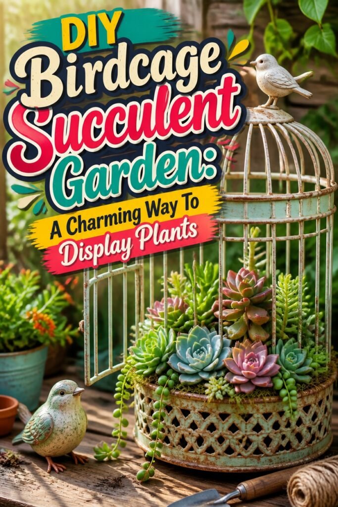 DIY Birdcage Succulent Garden