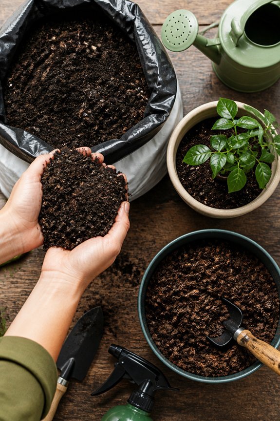 potting mix and fertilizers