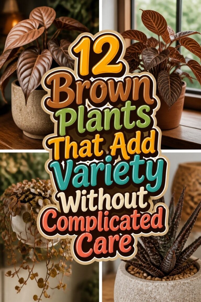 Brown plants guide showing bronze and rust toned foliage