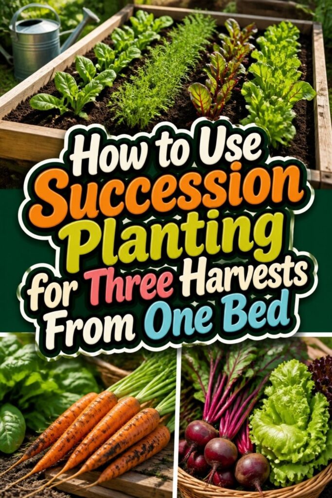 Succession planting for three harvests from one garden bed