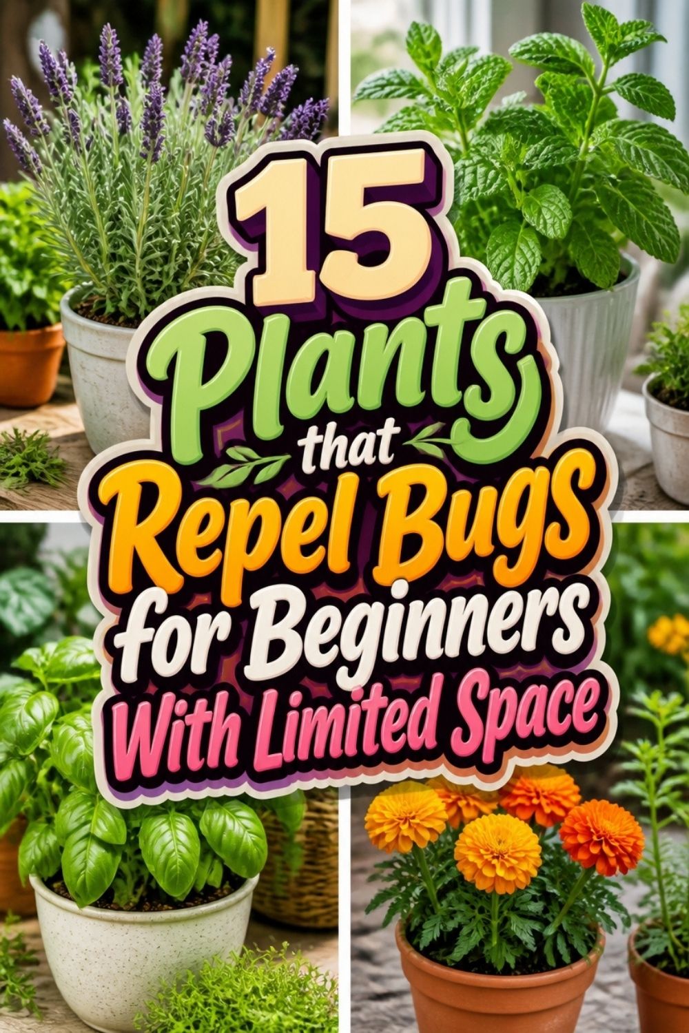 Plants that repel bugs growing in a garden bed