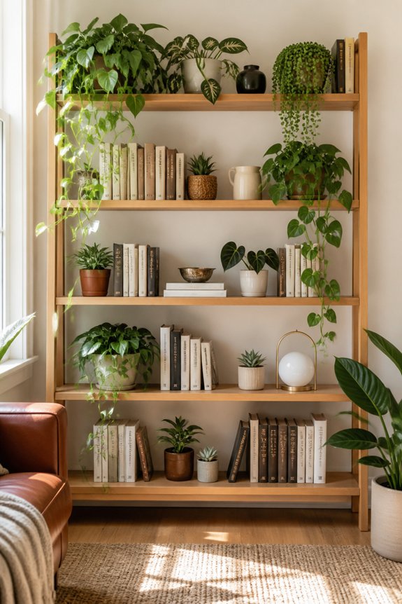 balanced open shelving style