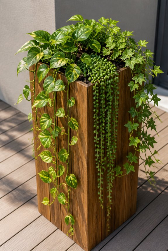 beautify planters with vines