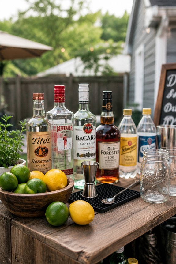 budget friendly outdoor bar setup