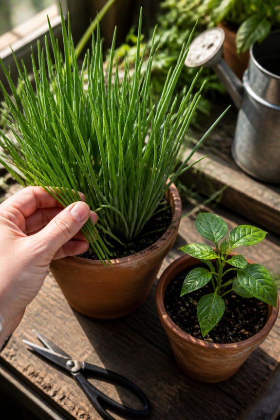 chives pest deterrent continuous harvests