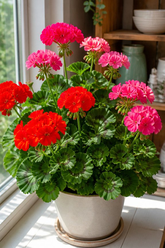 colorful pest repelling geraniums