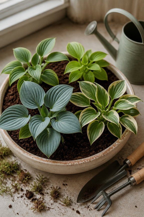 compact shade loving hostas