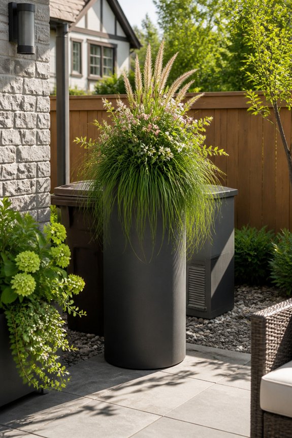 conceal with tall planters