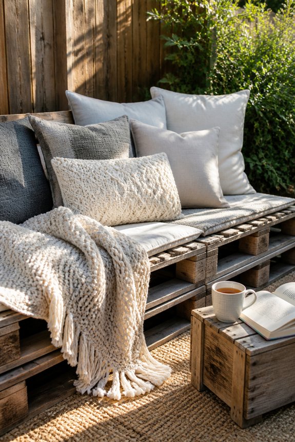 cozy budget friendly pallet seating