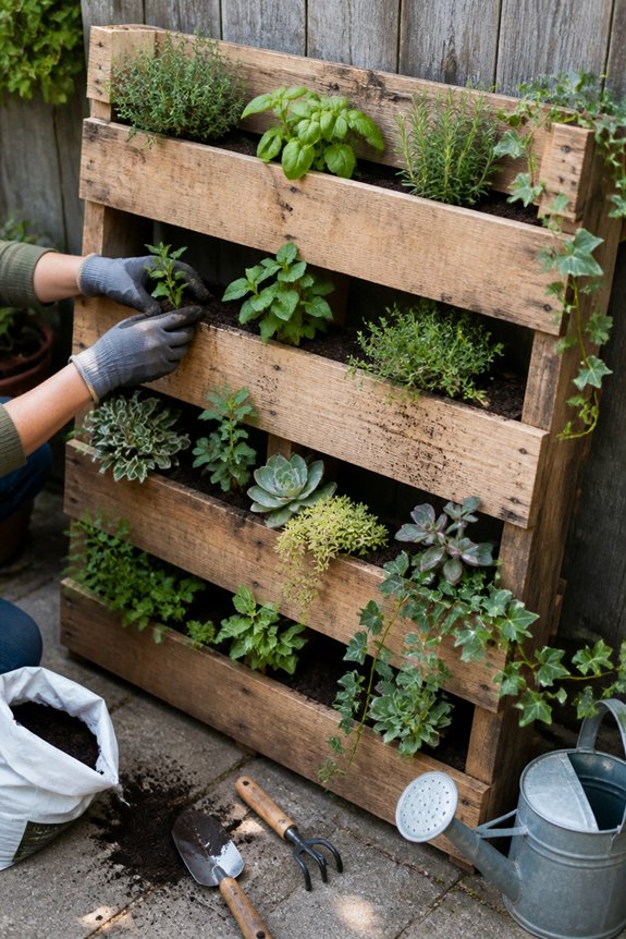 diy vertical planters pallets