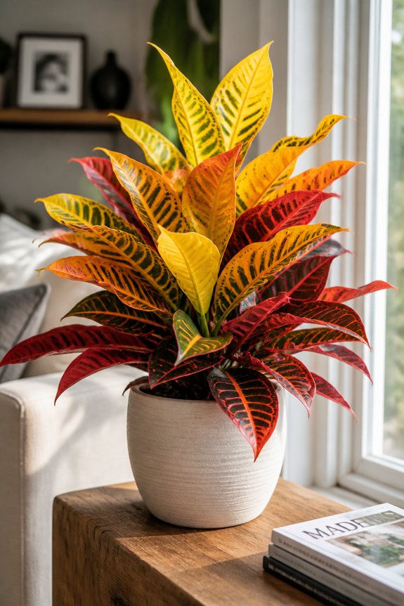dramatic yellow indoor foliage